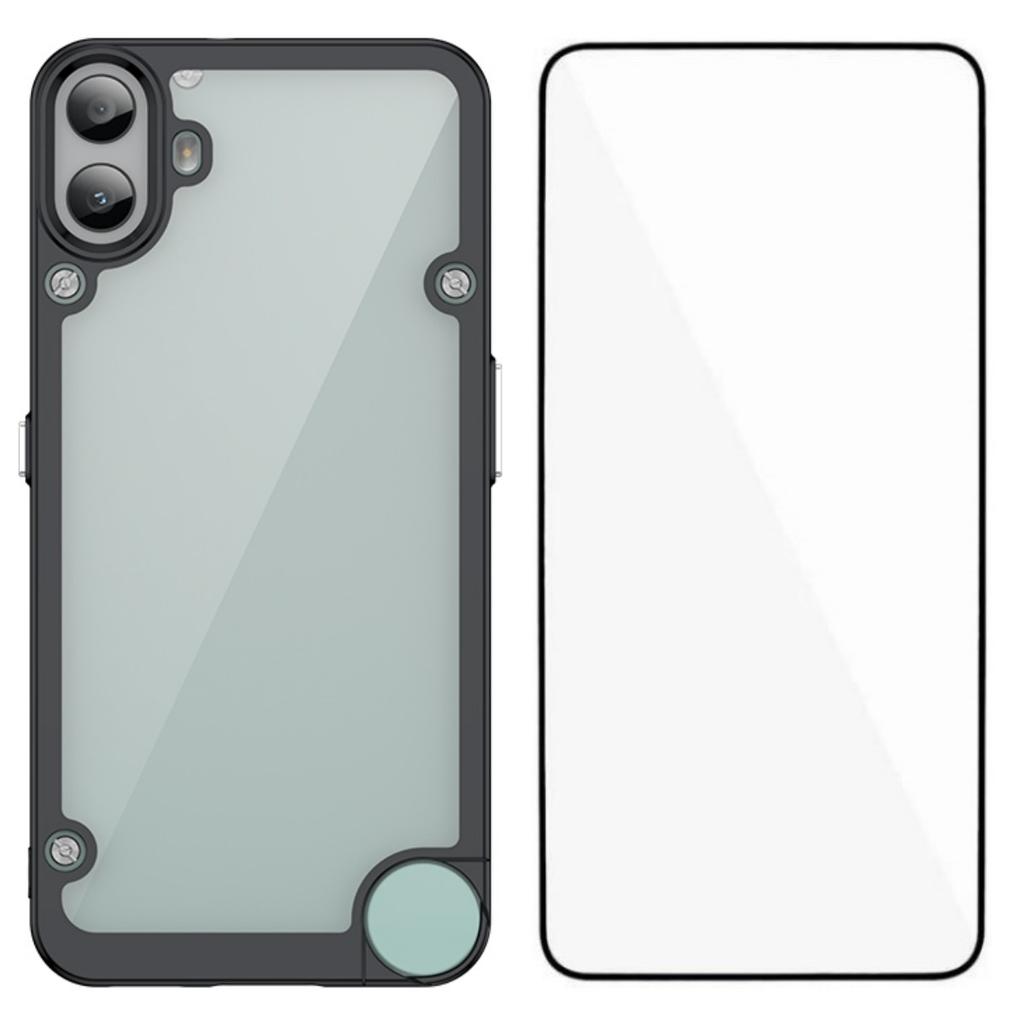 Pro Nothing CMF Phone 1 Pouzdro na telefon WANLONFENG Série XC TPU Akrylový kryt s tvrzeným sklem (Velký otvor pro objektiv)