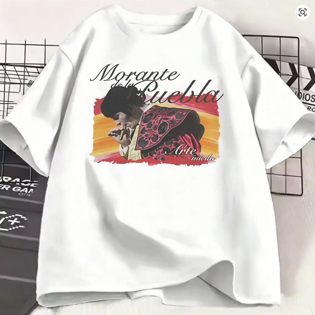 Morante De La Puebla T-Shirts Unisex Vintage Baumwoll-T-Shirts Rundhals Kurzarm-T-Shirts Große Größen Kleidung