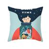 Cartoon Print Christmas Pillow Cover Office Sofa Cushion Pillow Cover Cross-border Home