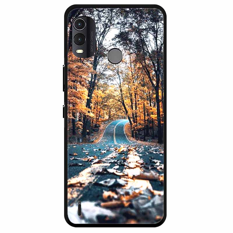 Soft Silicone Cover For Nokia C22 Case 2023 TPU Wolf Lion Painted Black Phone Coque for Nokia C22 C 22 4G Black For NokiaC22