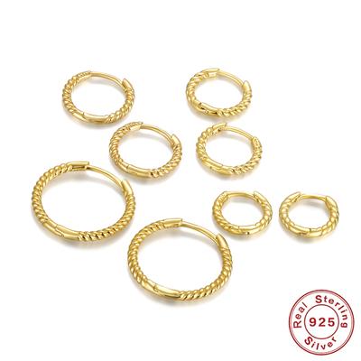 LENNIK 1pair 925 Silver Hoop Earring 6/7/8/13mm Circle Round Huggies for Women Men Ear Ring Bone Buckle Fashion Jewelry