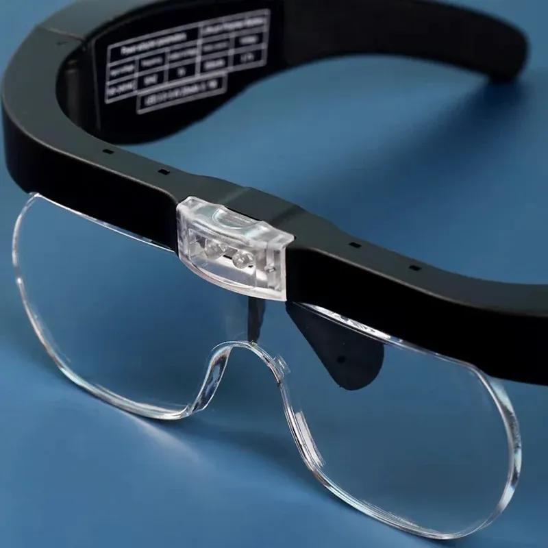 Magnifying Glasses With light LED Reading  Watchmaker Repair Wearing Magnifier 1.5X 2.5X 3.5X 5.0X Usb Rechargeable