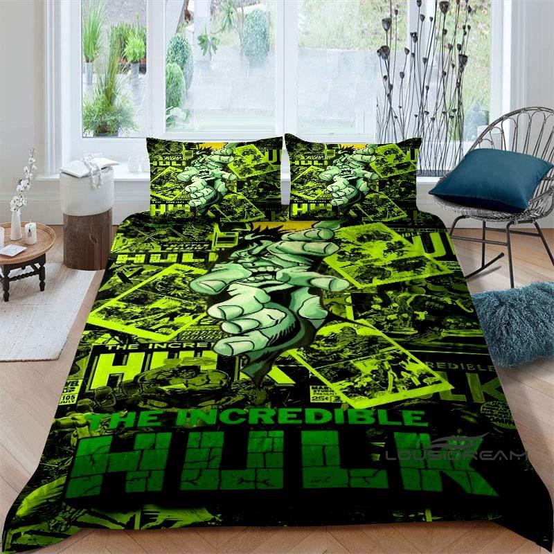 Das dreiteilige Hulk-Bettwäscheset ist ein elegantes Bettwäscheset für Erwachsene und Kinder, geeignet für Doppel- und Einzelbetten.