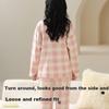 Couple Cotton Cofortable Woen' Pajaas en' Spring Autun New Cardigan Plus Size Siple Fashion Woen' Hoewear Set