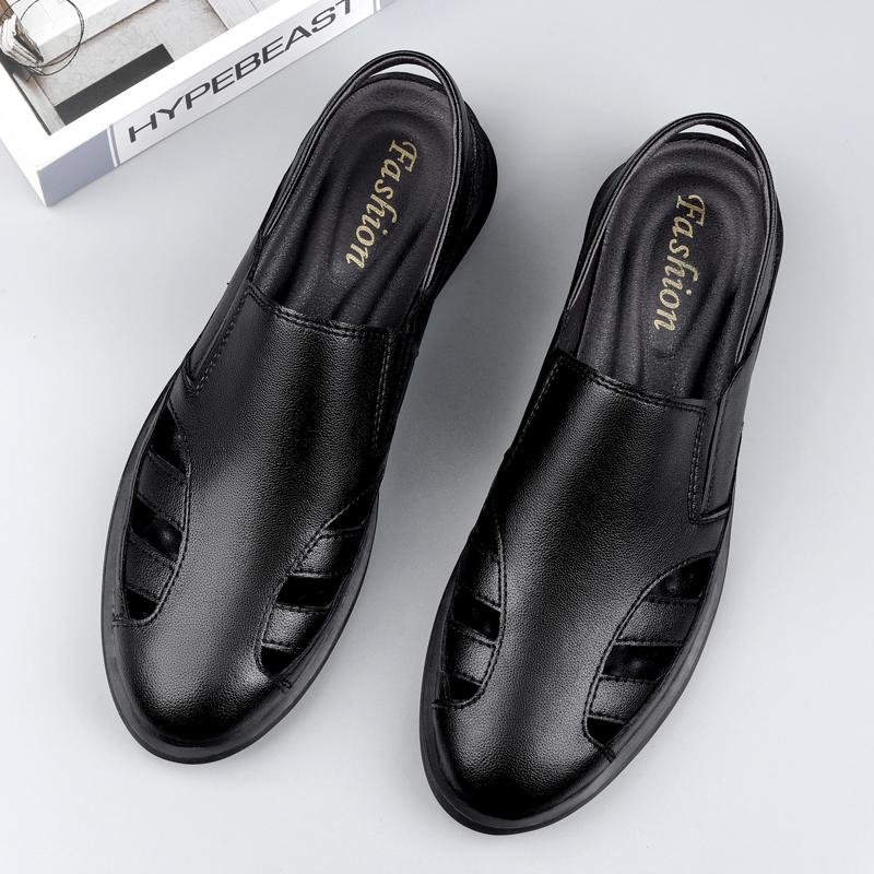 Fashion Breathable Loafers Men Shoes Soft Genuine Leather Luxury Sandals Man Business Flats Shoes For Men  Moccasins Male