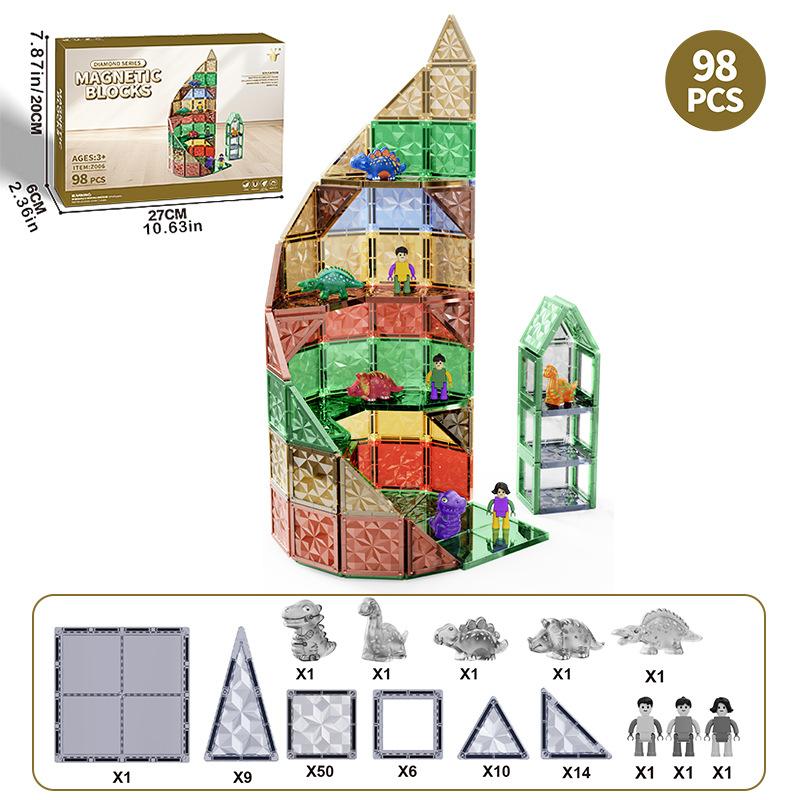 Magnetic Sheet 100 Pieces, Natural Color Educational Toy Three-Dimensional Color Window Drill Surface Magnetic Sheet 3Rd Birthday Gift