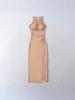 Elegant Women's Slim Fit Halter Neck Dress with Waist-Cinched Flowy Skirt and Side Slit