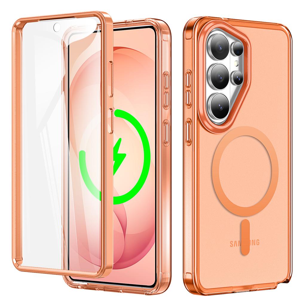 Applicable To Samsung S26Ultra 2-in-1 Magnetic Mobile Phone Case S25Ultra Transparent S24 Anti-drop Protective Case