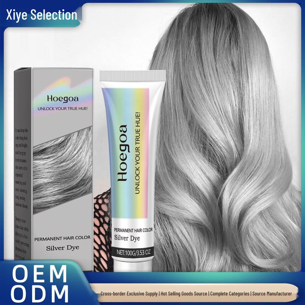 Hoegoa Long-lasting Gray Hair Dye Cream with Moisturizing Plant Extracts for Nourishing and Trendy Hair Color.