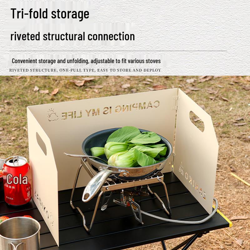 Outdoor Folding Windbreak for Camping and Picnic Stoves