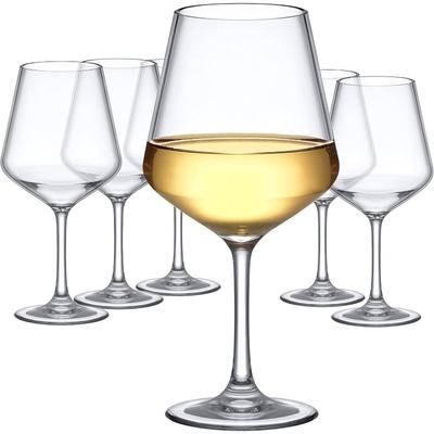 Sasha - 14-Ounce Unbreakable Tritan Wine Glasses (Set of 6), Plastic Wine Glasses, Reusable, BPA-Free, Dishwasher-Safe