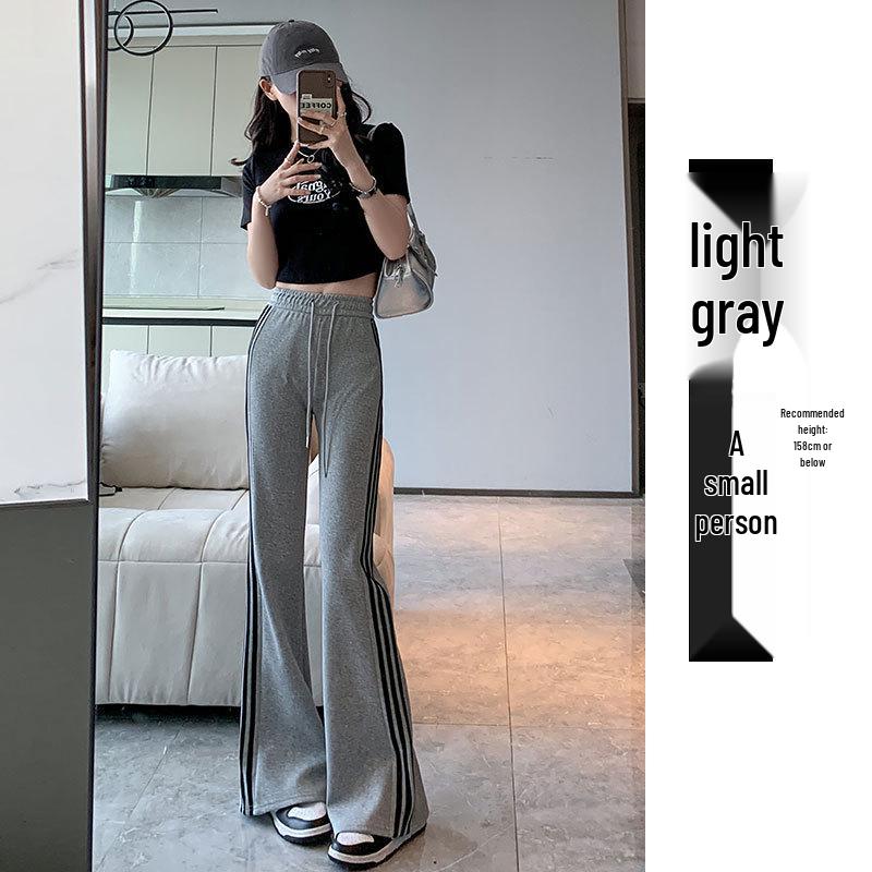 Mamba Cotton Casual Flare Pants - Women's High-Waist Striped Sport Trousers (2024 Autumn/Winter Collection)