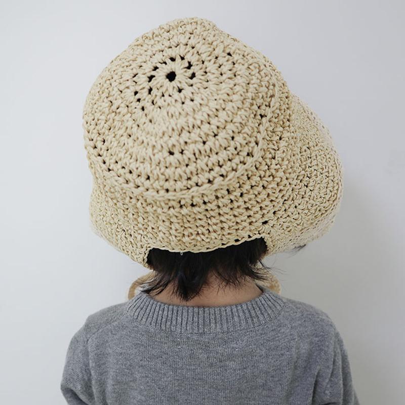 Cute Lace Girls Straw Hat Summer Bow Girls Boys Sun Cap Wide Brim Sun Protection Kids Fisherman Hat Beach Panama Caps