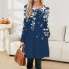 Women's Long Sleeve Dress Fall Casual T Shirt Loose Fit Pleated Front Dresses With Pockets