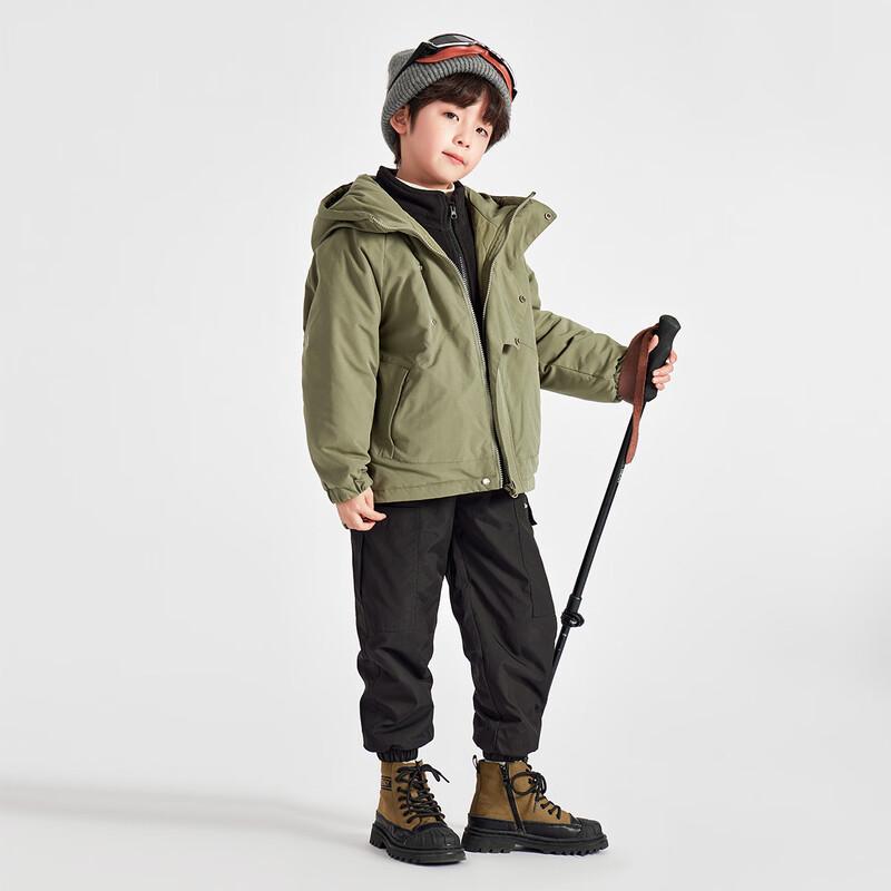Boys' 3-in-1 Winter Outdoor Waterproof Hooded Padded Jacket