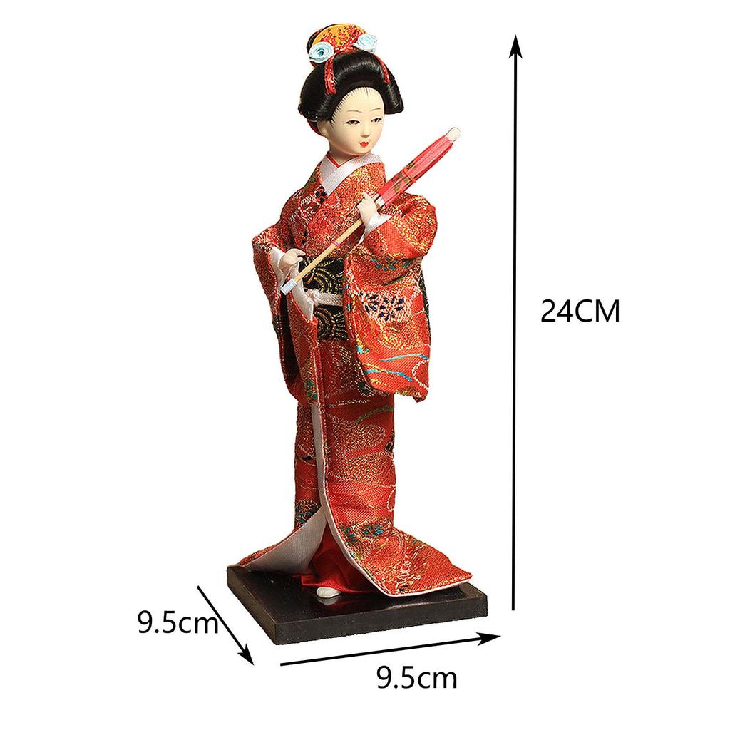 Kimono Dolls Oriental Doll Ornament Ethnic Japanese Geisha Dolls Lady Statuette for Table Bedroom Home Office Living Room Girl