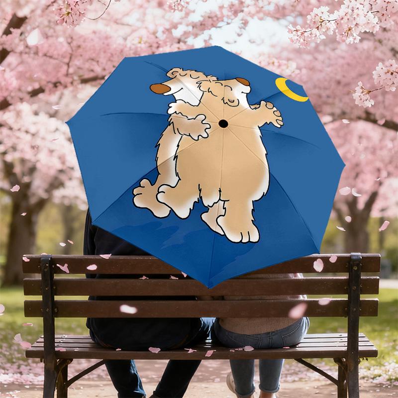 1 Stück Bärenmond-Regenschirm – 8-Streben-verstärkt, automatischer Öffnungsmechanismus, leicht und robust, niedliches Modeaccessoire für Outdoor-Aktivitäten – P128
