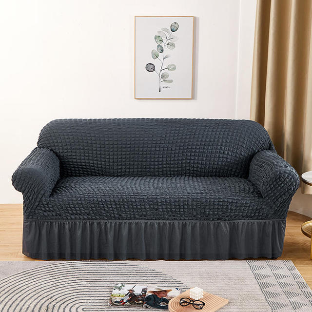 Seersucker Sofa Slipcover High Stretch Couch Cover Thick Corner Sofa Protector Elastic Corner Couch Covers