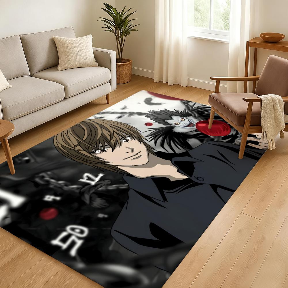 Classic Comic D-Death Note Floor Mat Soft Thickened Absorbent Non-Slip Bedroom Living Room Door Mat Home Decor Flannel Rugs