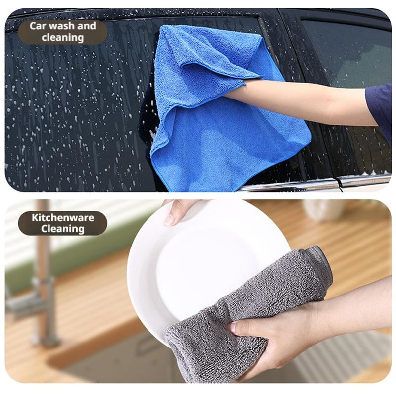 SEAMETAL 350GSM Microfiber Car Wash Towel High Density Absorbent Cleaning Cloth Car Detailing Window Glass Scratch-Free Washcloth
