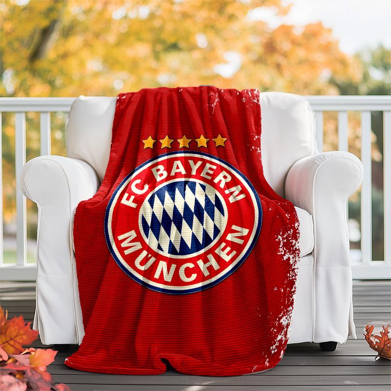 1pc B-Bayern Munich Theme Blanket - Digital Print, Polyester, Cozy for All Seasons, Perfect for Outdoor, and Travel