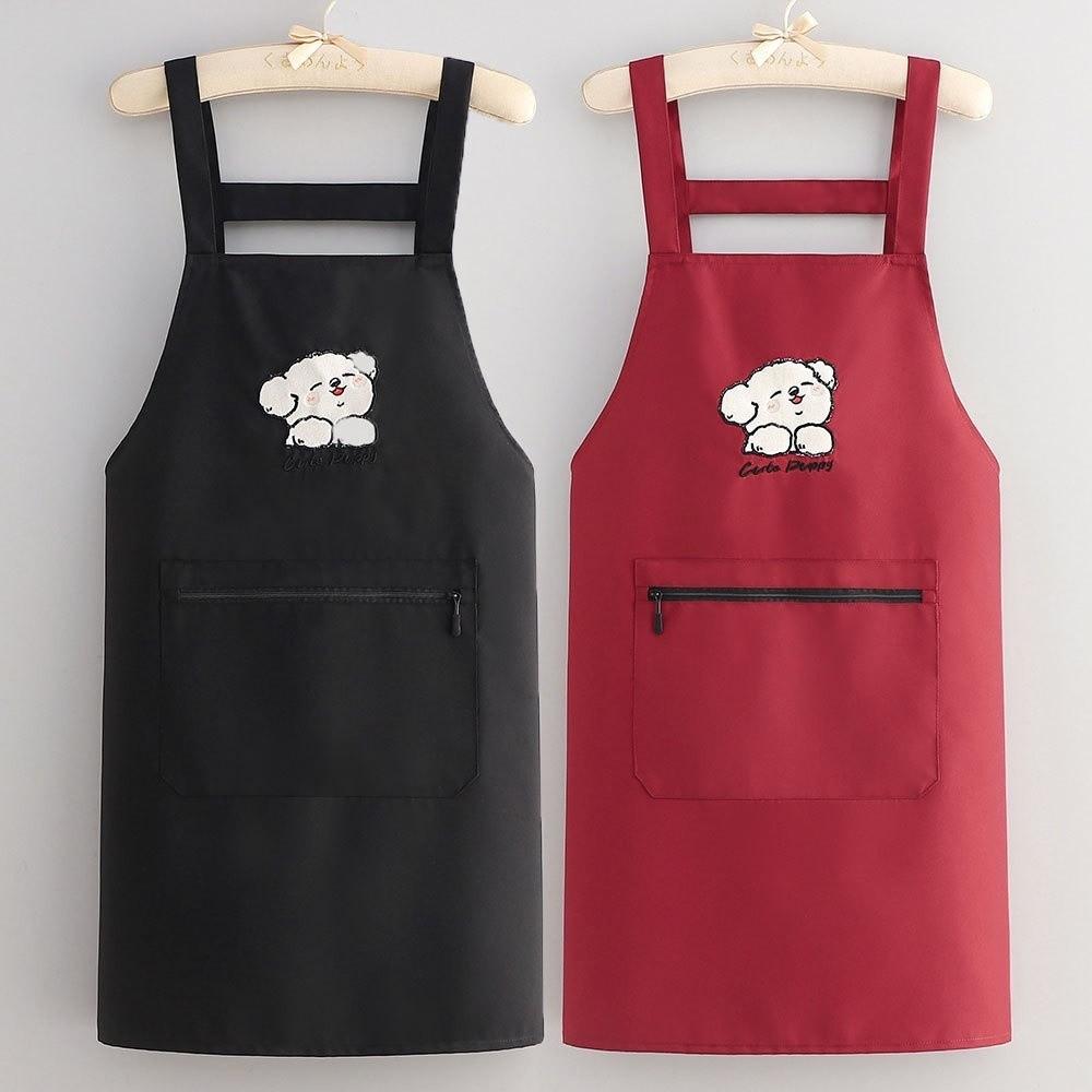 Anti-fouling Chef Apron Large Pockets Kitchen Cooking Smock Fashion Cooking Apron  for Kitchen