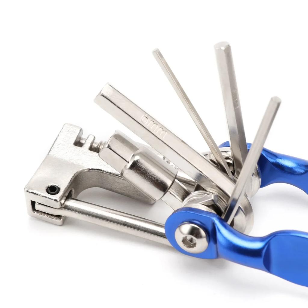 Multifunctional 11in1 Bicycle Repair Tool Kit Mountain Road Bike with Chain Cutter Arc Colorful Combination Screwdriver Wrench