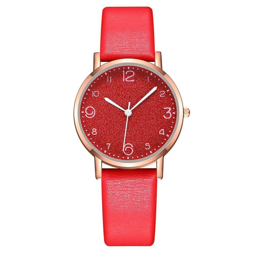 Simple And Stylish Digital Women S Watch Women S Watch Belt Quartz Watch красный