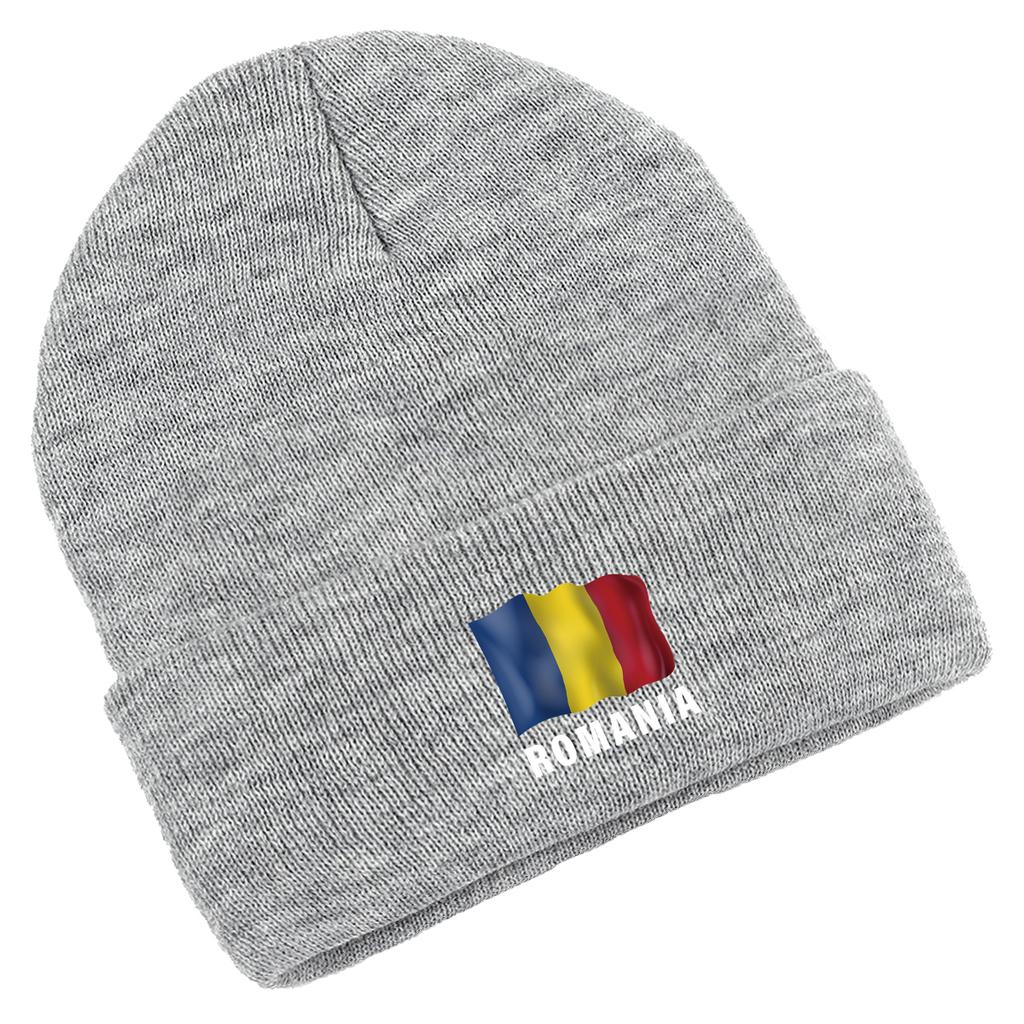 ROMANIA Flag Print Winter Hats Knitted Hat Beanie Man Cap Thermal Lightweight Knit Cap Beanie Perfect For Street Style
