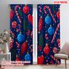 2pcs,2D Plane Printing Popular Curtain Panels Cute Dog and Presents Versatile Durable Polyester (without Rod) Decorations Inside