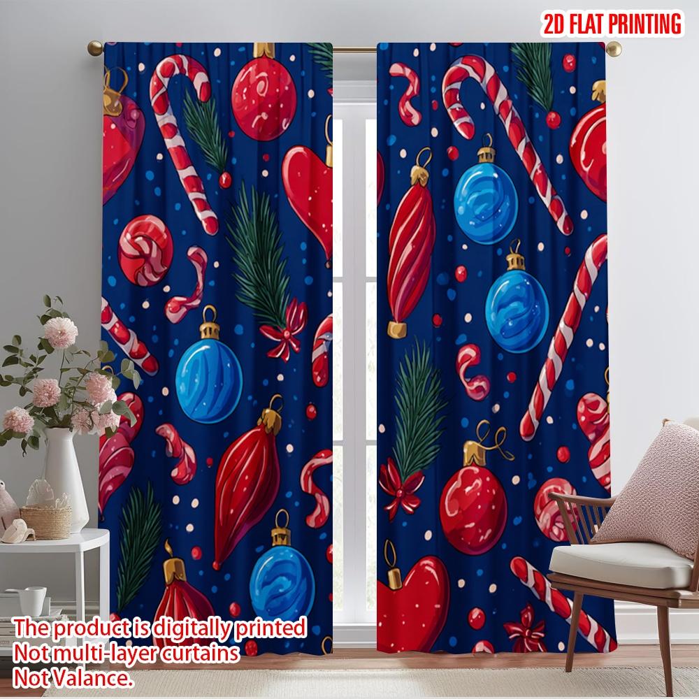 

2pcs,2D plane printing Popular Curtain Panels Cute Dog and Presents Versatile Durable Polyester (without rod) Decorations Inside 52.50×116.00 CM 2pcs