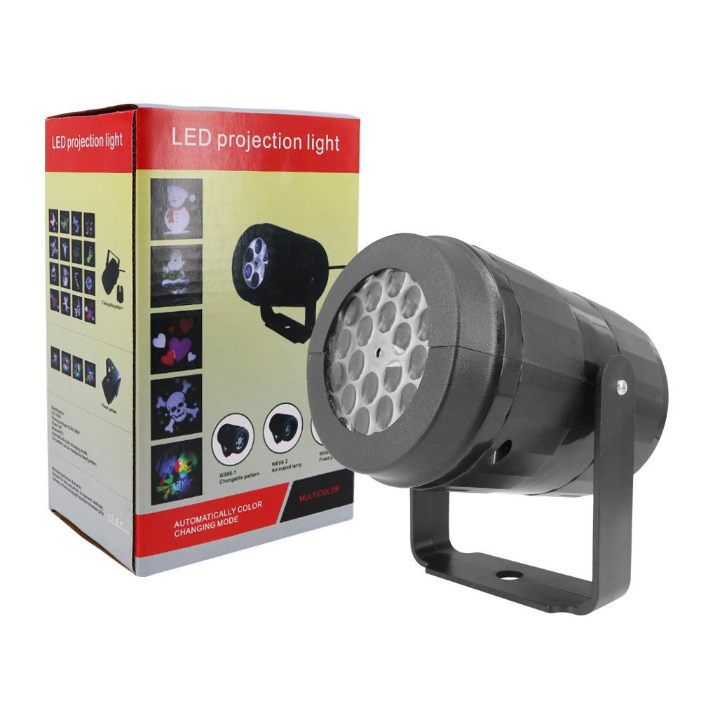 Double Tube Snowflake Christmas Projection Lamp Atmosphere Decoration Small Night Lamp Outdoor Projection Atmosphere Lamp