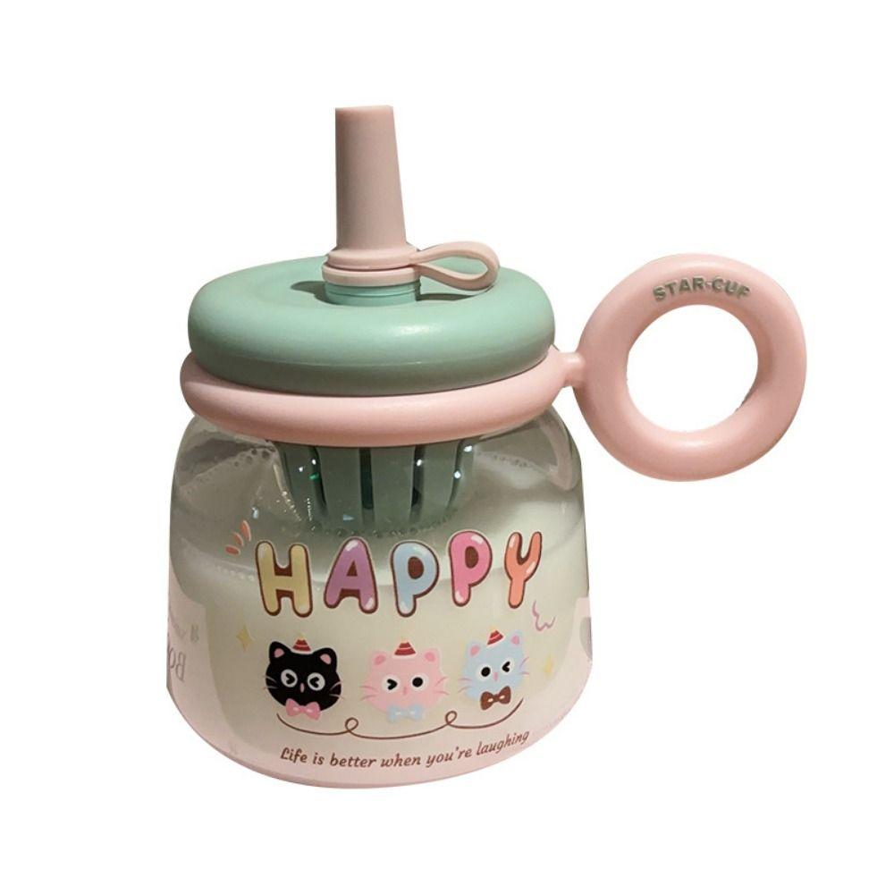 950ml Transparent Plastic Cup Straw Cup Drinking Water Bottle Graffiti Water Bottles  Bubble Tea