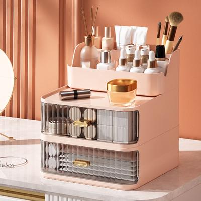 Organisateur de maquillage de luxe Boîte de rangement cosmétique Type de tiroir Rouge à lèvres Soins de la peau Support de pinceau de maquillage Conteneur de maquillage de bureau