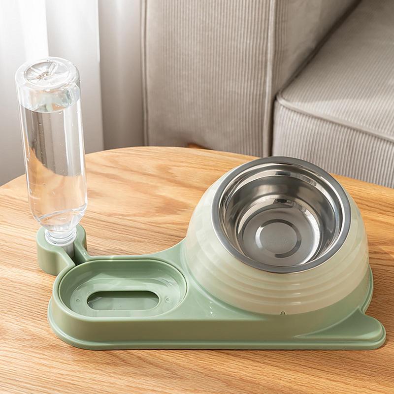 Pet Food Water Bowl Cat Food Dishes Snail Shape 16-degree Tilted Dispenser Dish For Apartment Travel Car Crate House Kennel