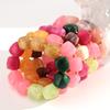 New Trendy Colorful Resin Square Beaded Bracelet for Women Handmade Acrylic Imitation Stone Strechy Bracelets Wrist Jewelry Gift