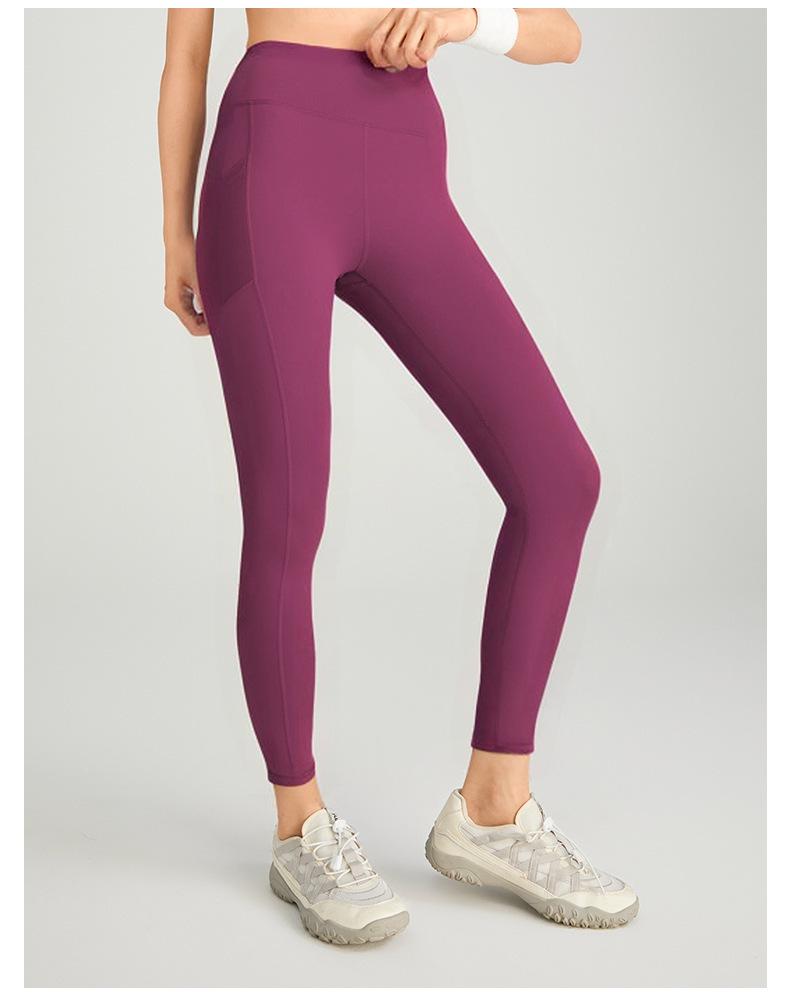 High-Waist Butt-Lifting Women's Yoga Pants with Side Pockets - Slim Fit, Leg-Slimming Fitness Leggings