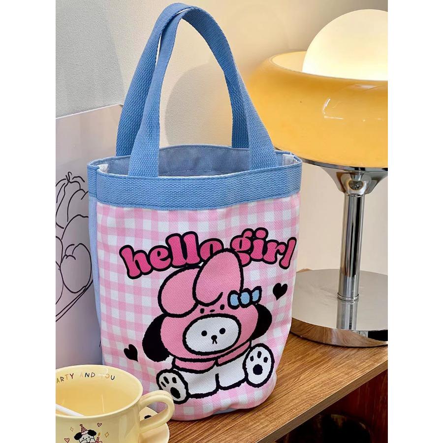 Cute Graffiti Bucket Bag for Women, Ins Style Cartoon Print Round Cylinder Handbag, Korean Fashion Shoulder Tote for Lunch and Daily Use