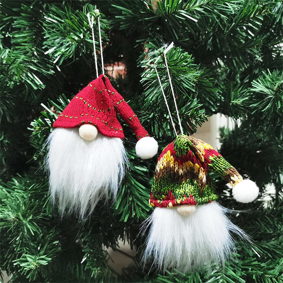 6PCS Christmas Faceless Gnome Doll Elf Pendant Xmas Tree Hanging Ornaments
