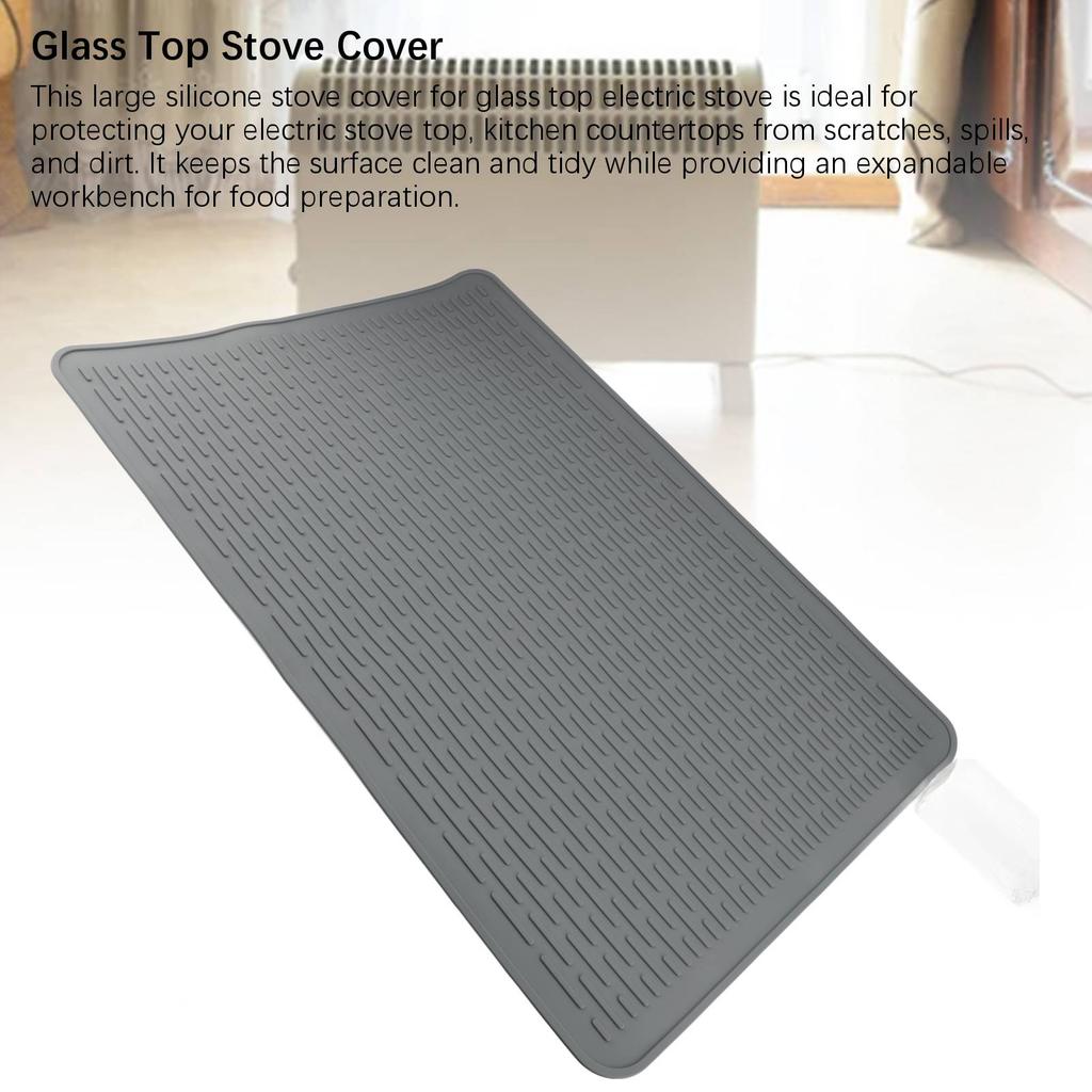 Stove Top Cover for Electric Stove Silicone Stove Mat for Glass Top Stove Glass Cooktop Protector Dish Drying Mat For