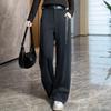 Women's High-Waist Spliced Straight-Leg Casual Pants