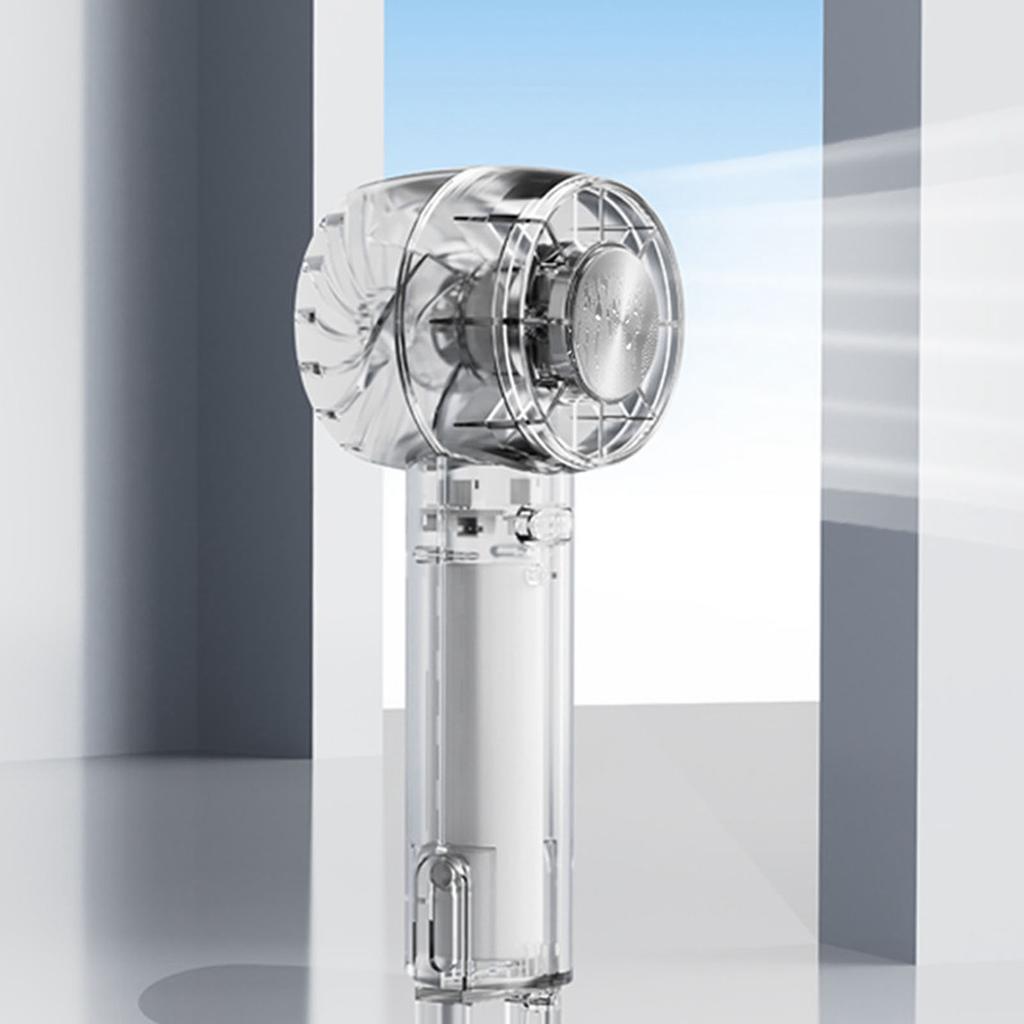 Handheld   Fan 3 Gear Speeds and Cooling Mode USB Ice Compress Transparent Outdoor Handheld Fan for Travel