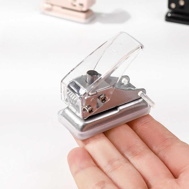 1pcs Mini Light Color Hole Punch Manual Single Round for Punching Holes In Loose-Leaf Paper Office School