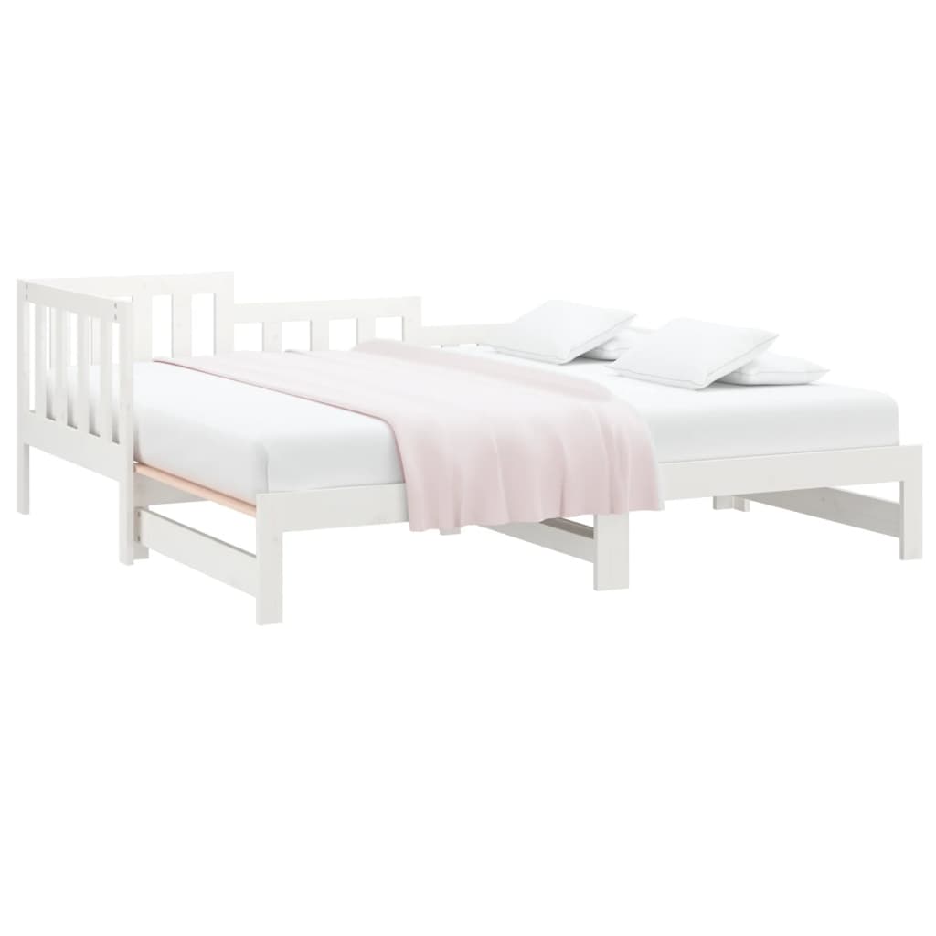 Daybed Extendable White 2*(90*190) cm Solid Pine Wood