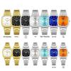 Sanda Fashionable Couple's Waterproof Quartz Watch with Calendar - Steel Strap, Square Design, Simple Bar Index