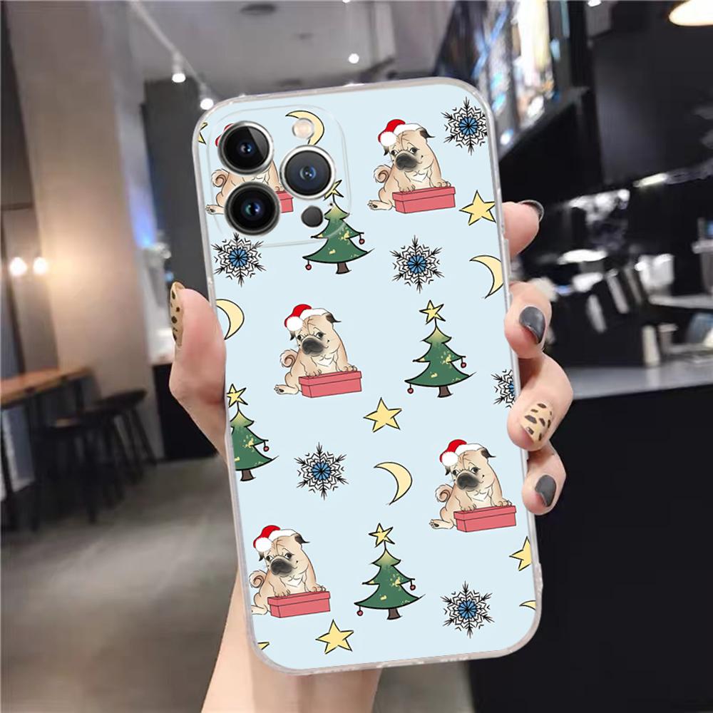 Cute Pug Dog Phone Case For iPhone 15 14 11 12 13 Mini Pro XS Max Cover 6 7 8 Plus X XR SE 2020 Funda Shell