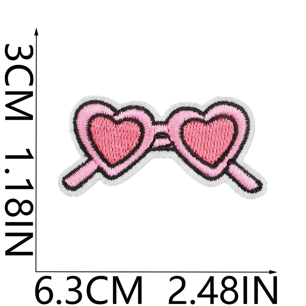 Pink Love Letter Embroidery Cloth Sticker Cartoon Sunflower Patch Sticker Bag Decoration Blue Smiley Face Embroidery Label