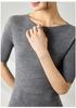 Yangtze Fine Spun Wool One-Shoulder Mid-Sleeve Women's Slimming T-Shirt, Spring Pure Color Elegant Base Layer Top