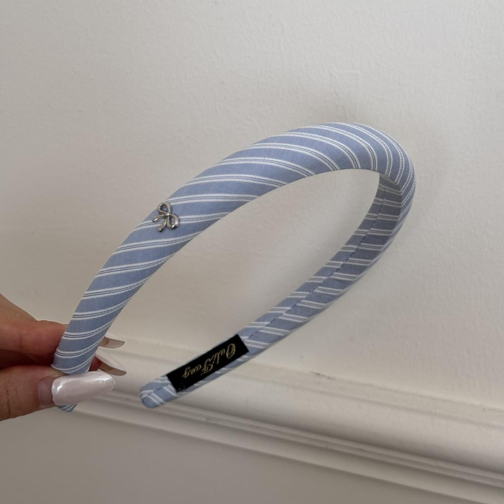 Blått rombemønster svamp tynt pannebånd collegejente sommerfugl smalt kant pannebånd høyt trykk hårklemme tilbehør