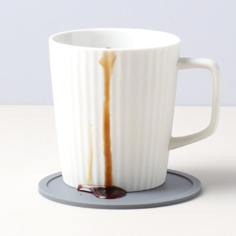 6Pcs Round Silicone Drink Coasters Heat Resistant Protects Tables From Heat Damage Cup Mugs Mats For Home Kitchens